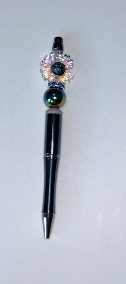 Clear Flower Metallic Pen