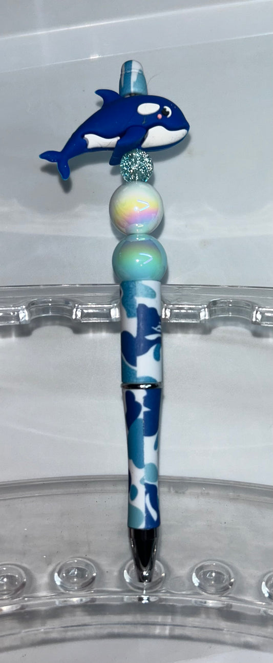 Blue Dolphin Blue Splatter Pen