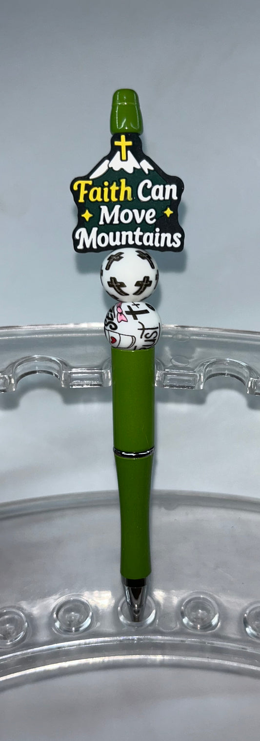 Faith Can Move Mountains Green Pen