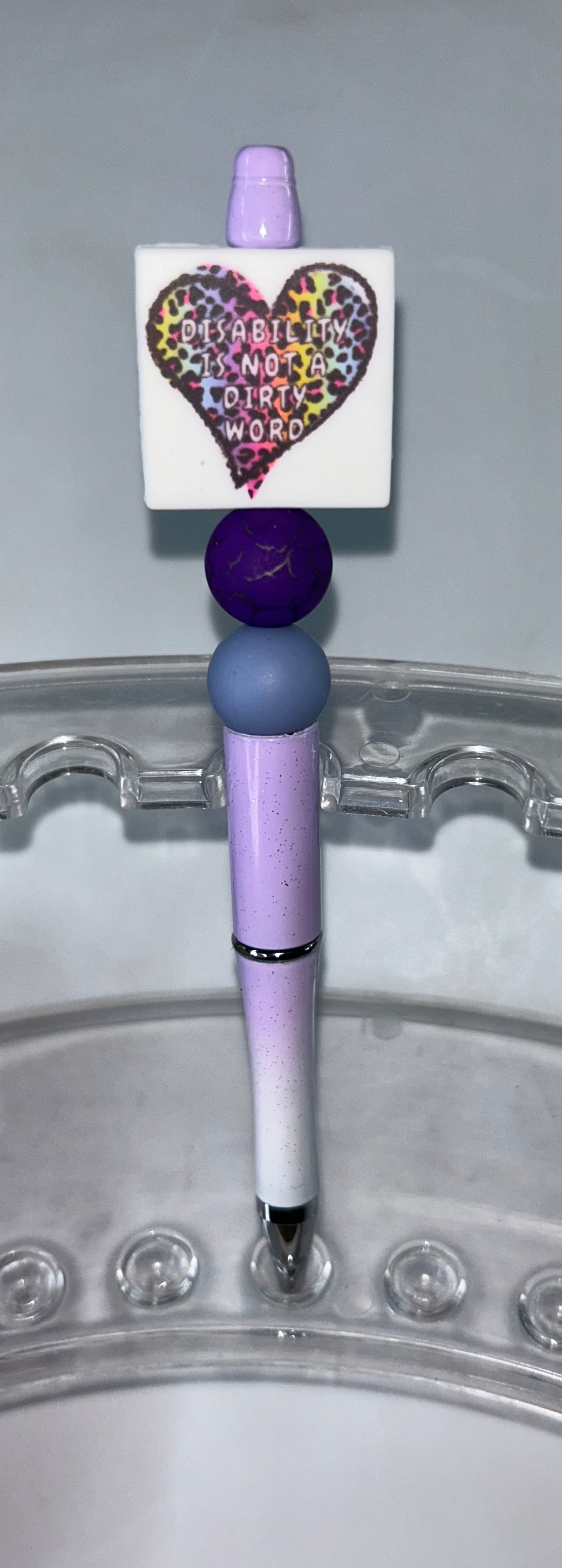 Disability Is Not A Dirty Word Purple Ombre' Pen