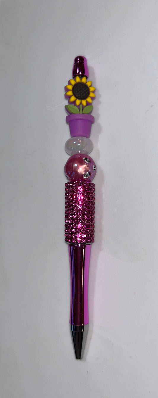 Sunflower Pink Bling Pen