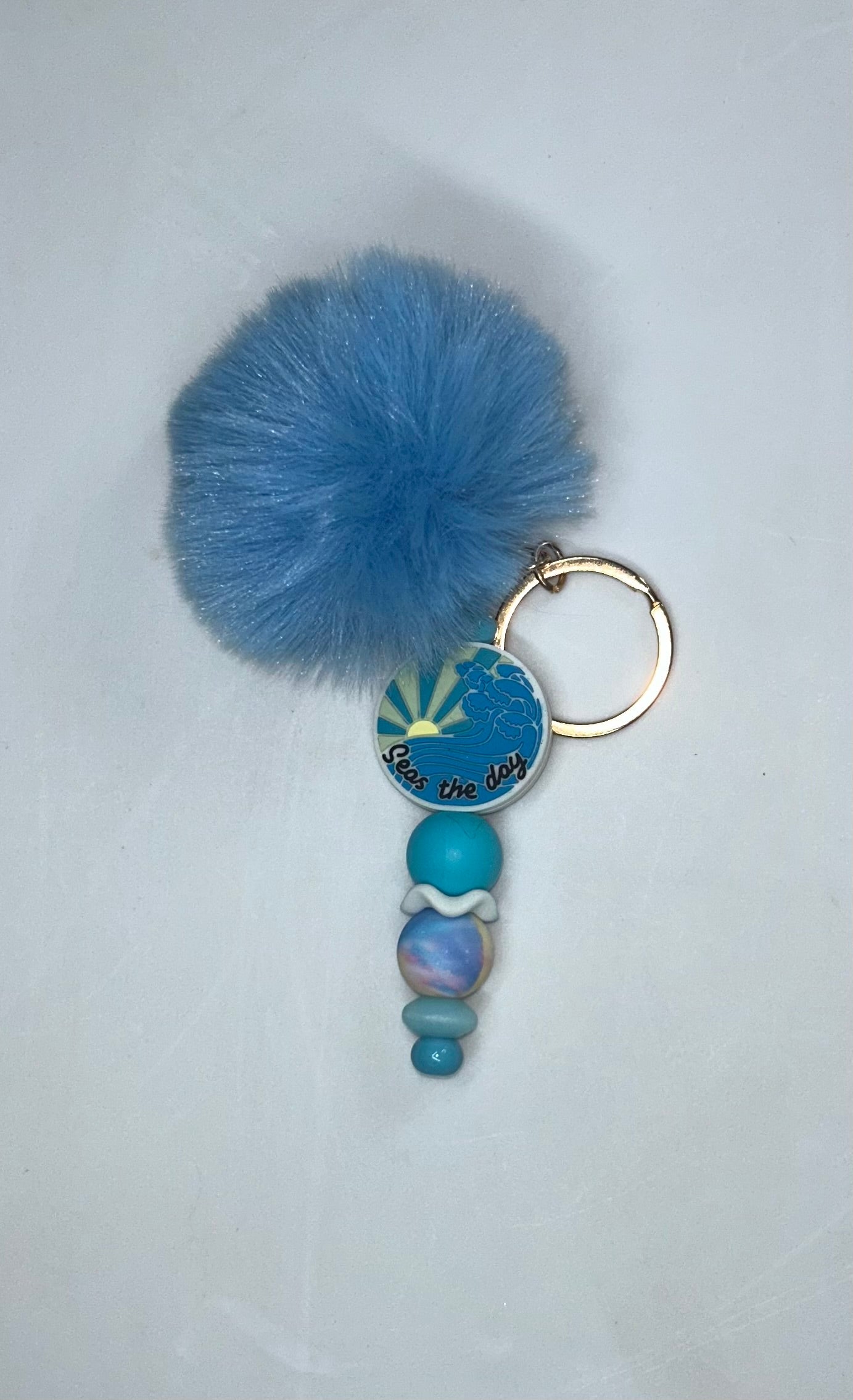 Seas The Day Blue Key Chain