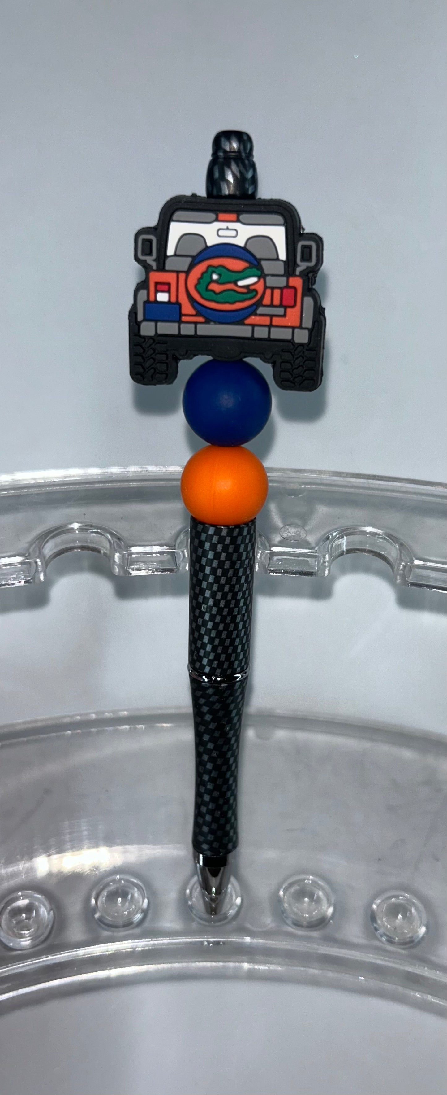 Gator Jeep Black Silver Checkered Pen