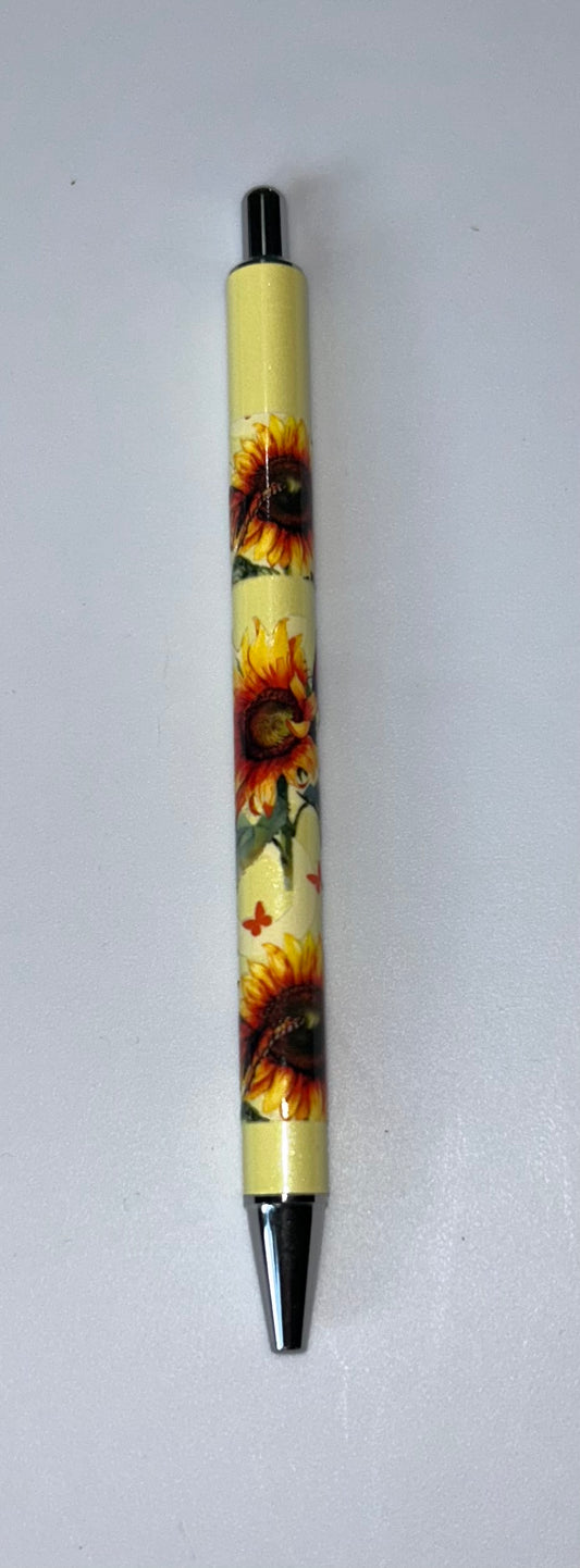 Sunflowers Wrapped Yellow Pen