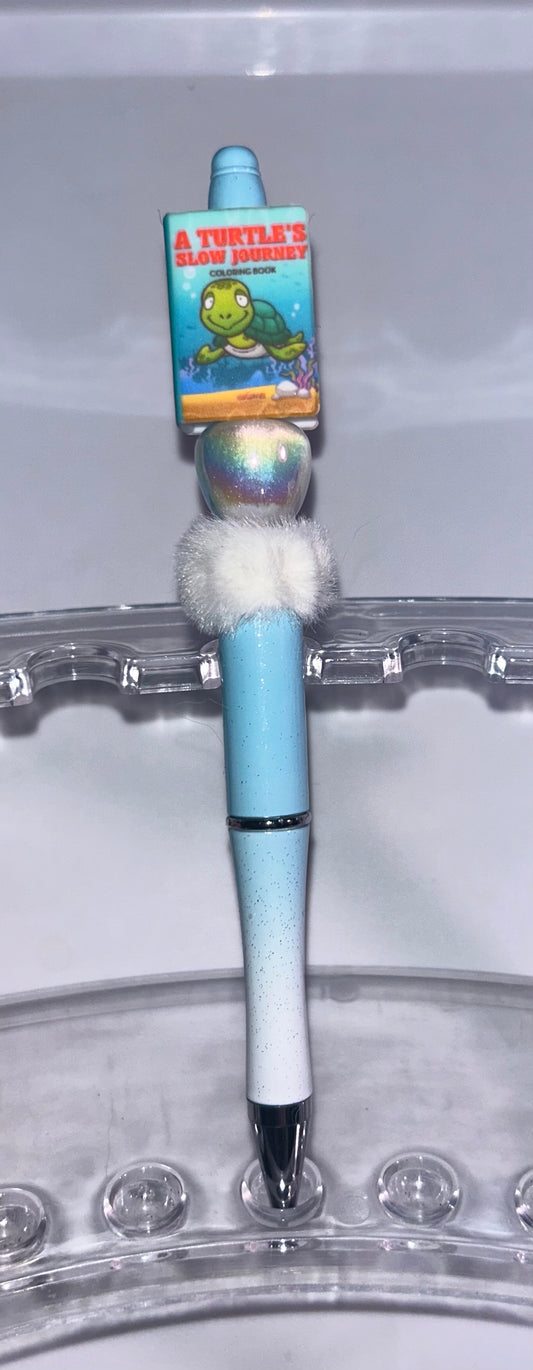 A Turtles Journey Book Blue Ombre Pen