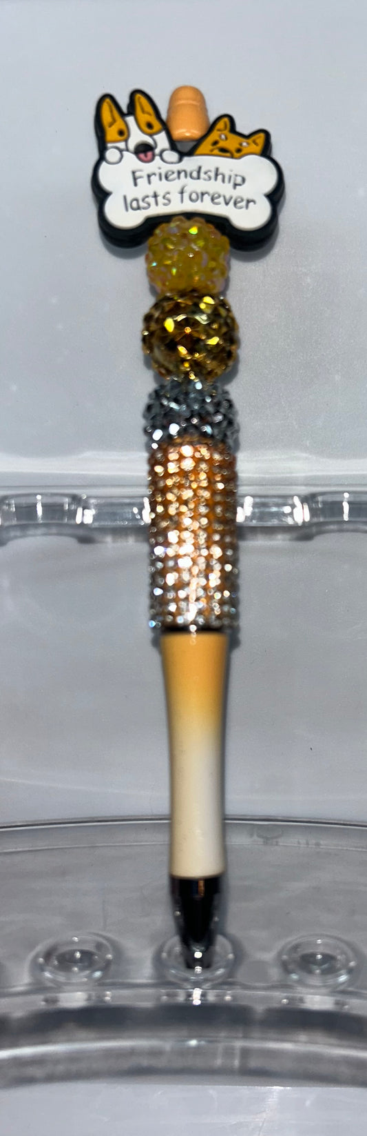 Friendship Lasts Forever Orange Bling Pen