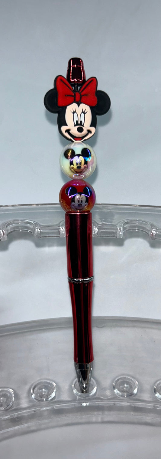 Minnie Head Shiny Red Pen