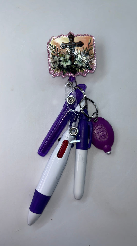 Cross Purple Badge Reel