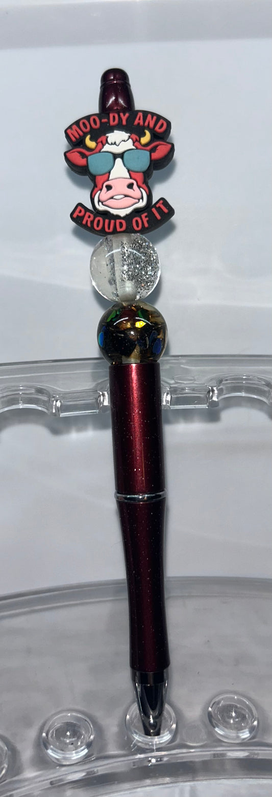 Moo-dy And Proud of It Burgandy Pen