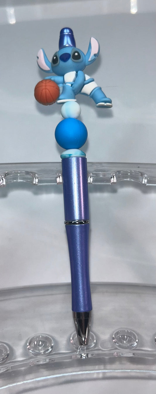 Stitch Basketball Blue Pen