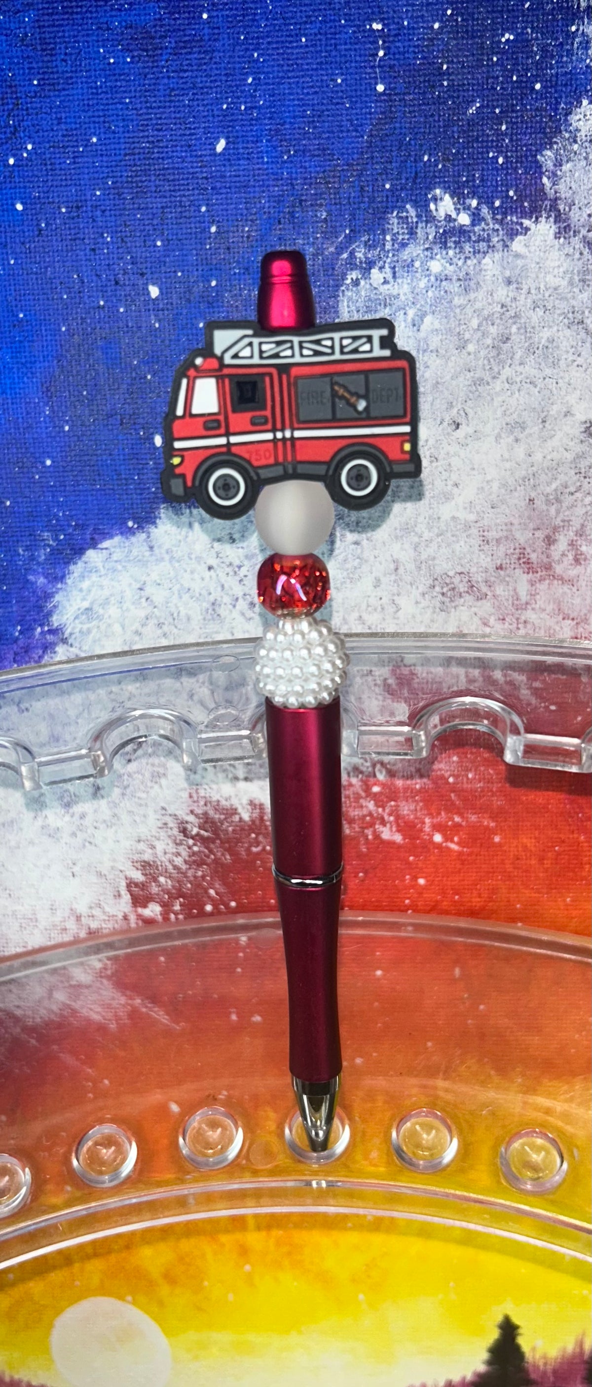 Fire Truck Dark Red Pen