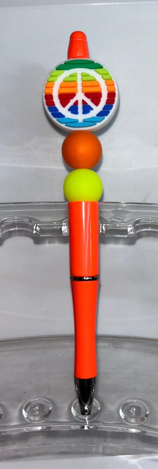 Peace Symbol Fluorescent Orange