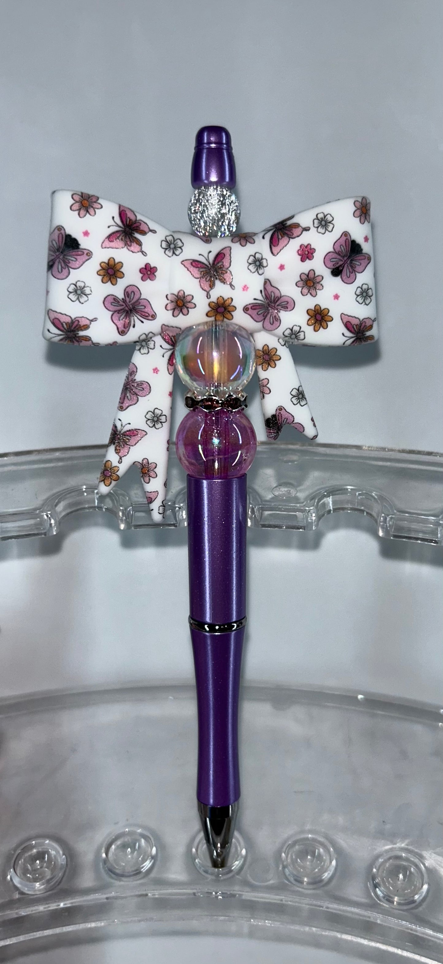 Butterfly Bow Purple Pen
