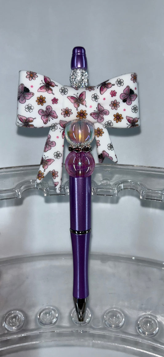 Butterfly Bow Purple Pen