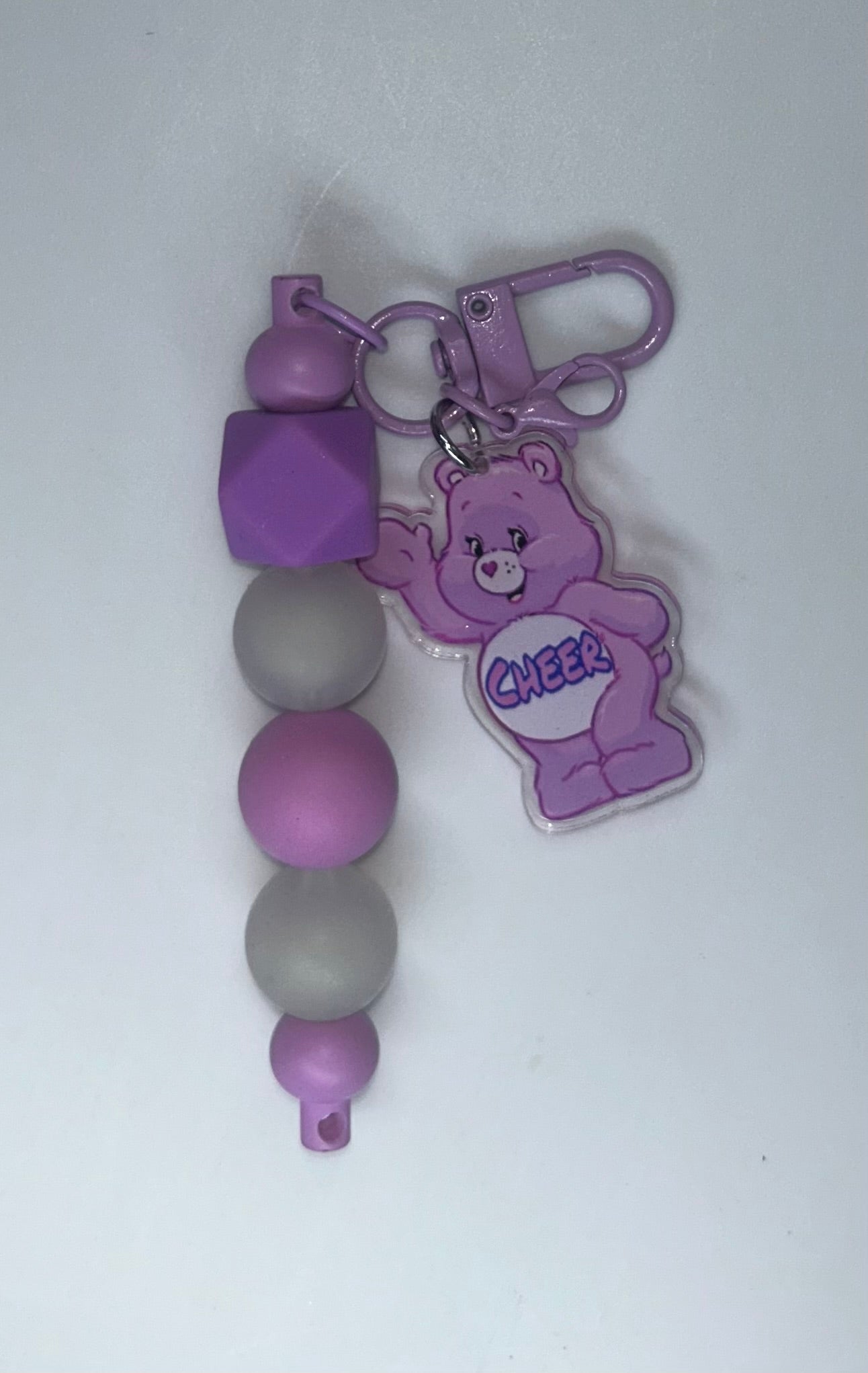 Cheer Care Bear Purple Key Chain