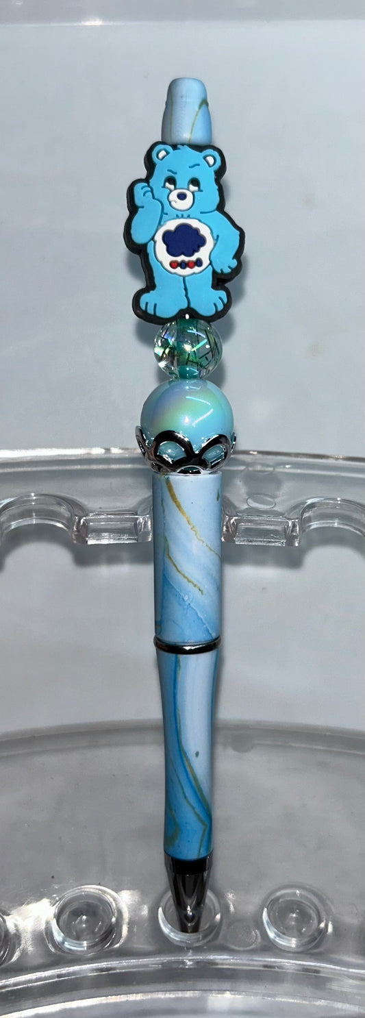 Cloud CareBear Gold Blue Swirl Pen