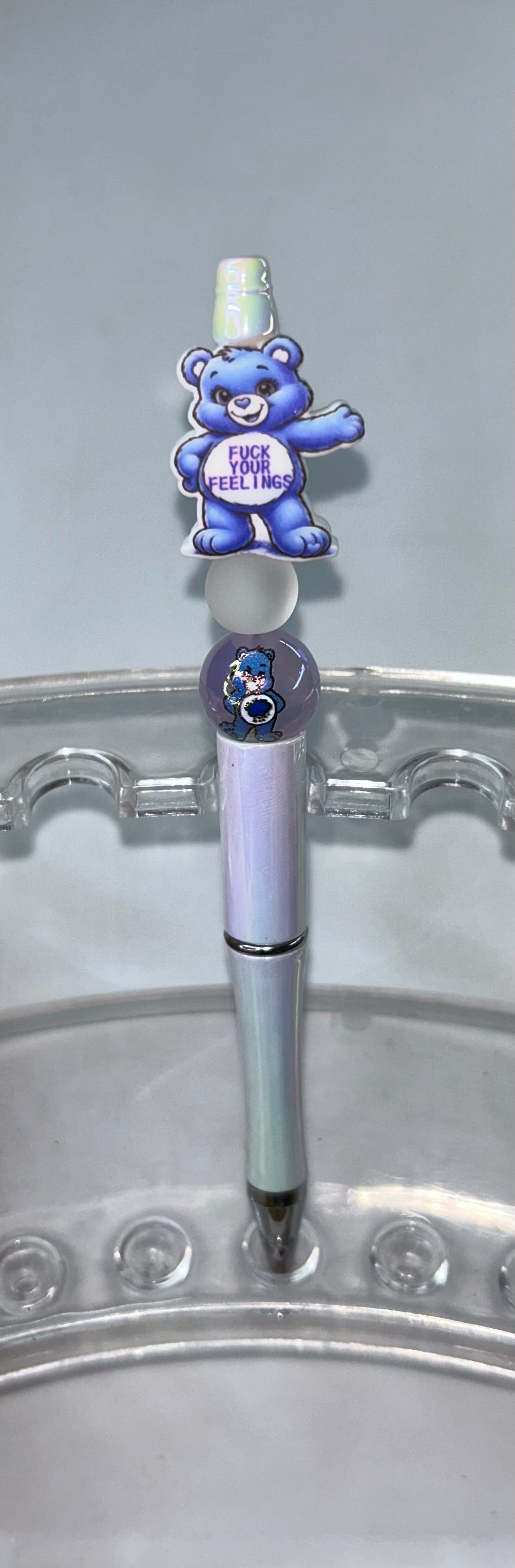 F!@# Your Feelings Swear Bear White Pearl Pen