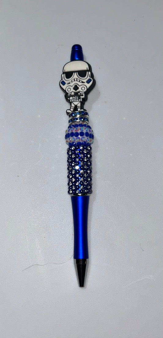 Storm Trooper Blue Bling Pen