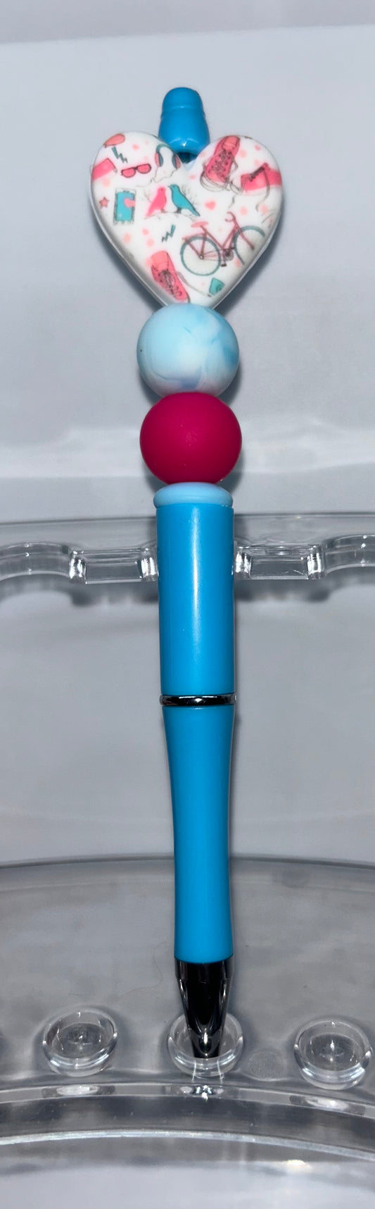 Summer Fun Heart Blue Pen