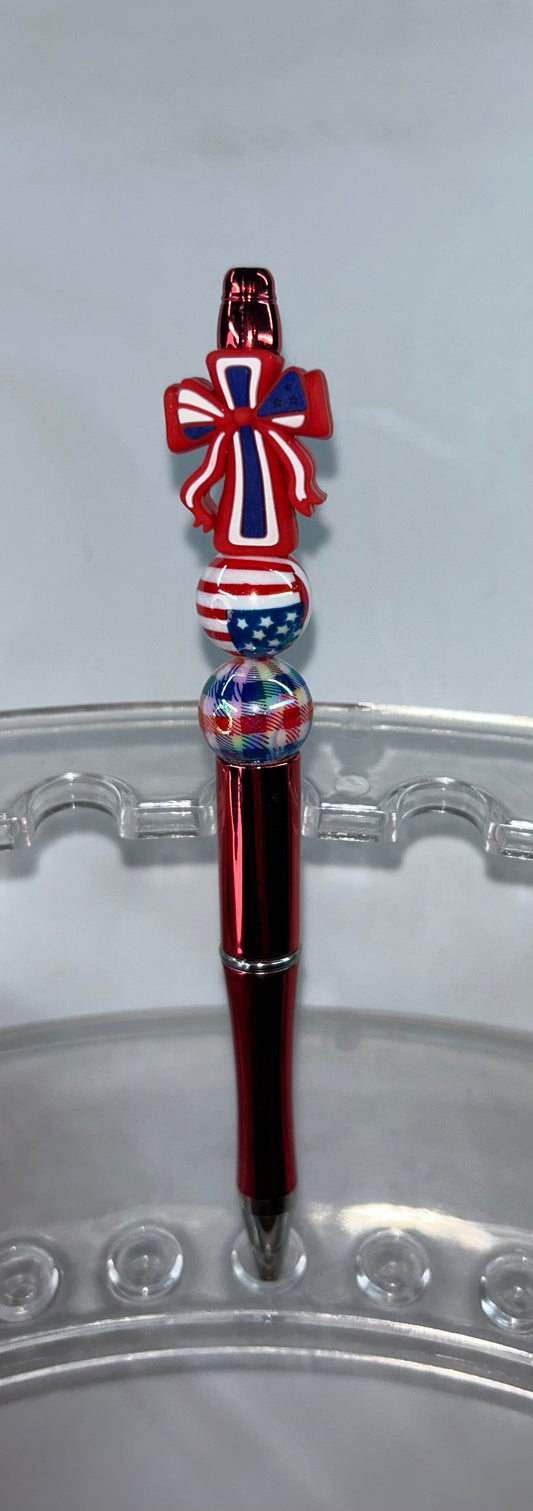 Patriotic Cross Shiny Red