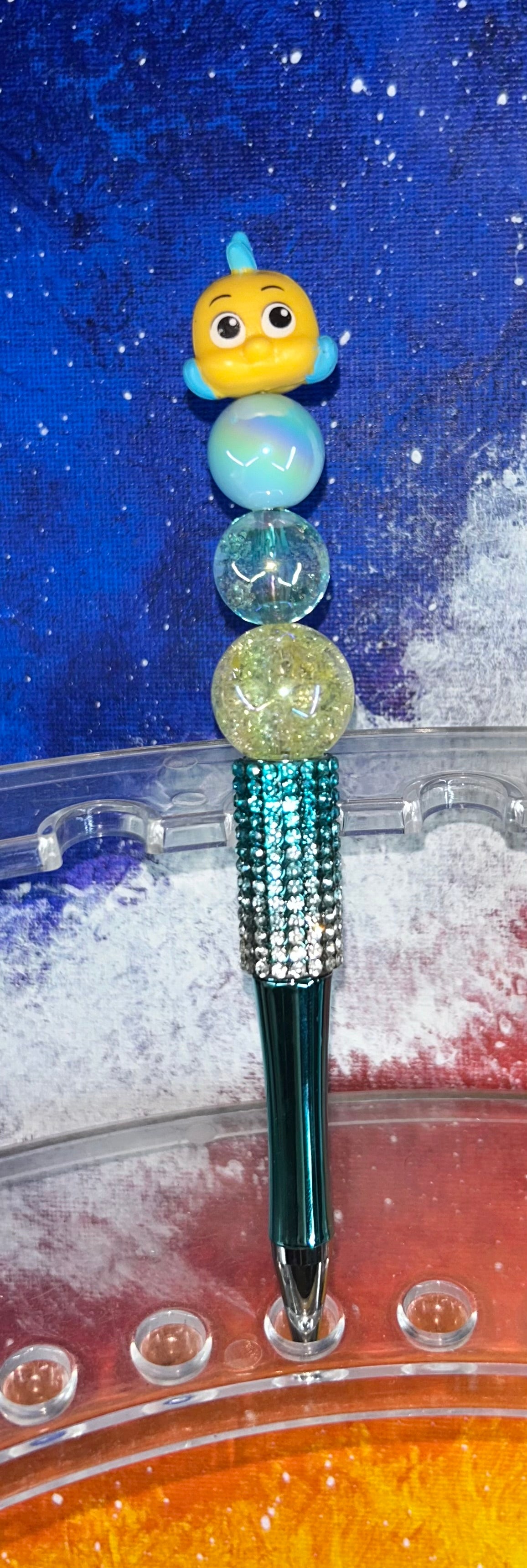 Flounder Small Doorable Blue Ombre' Bling Pen