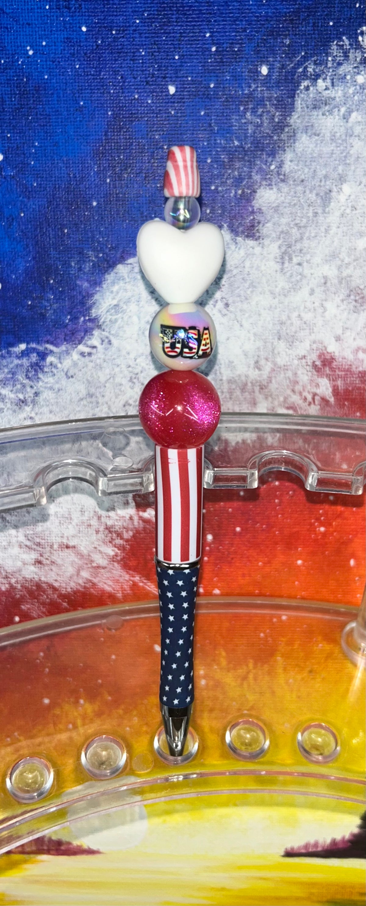 White Heart Flap Pen