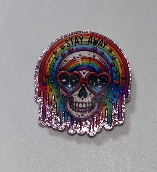 Stay Away Skull Pop Socket