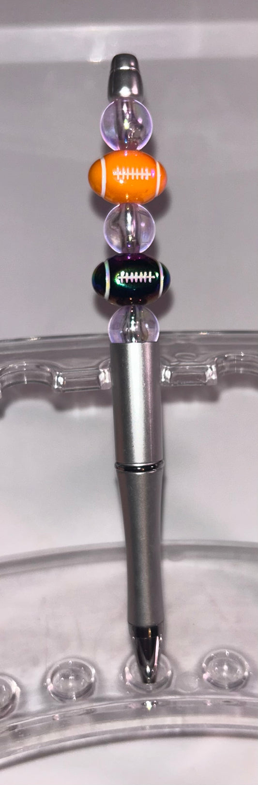 Football Bead Silver Pen