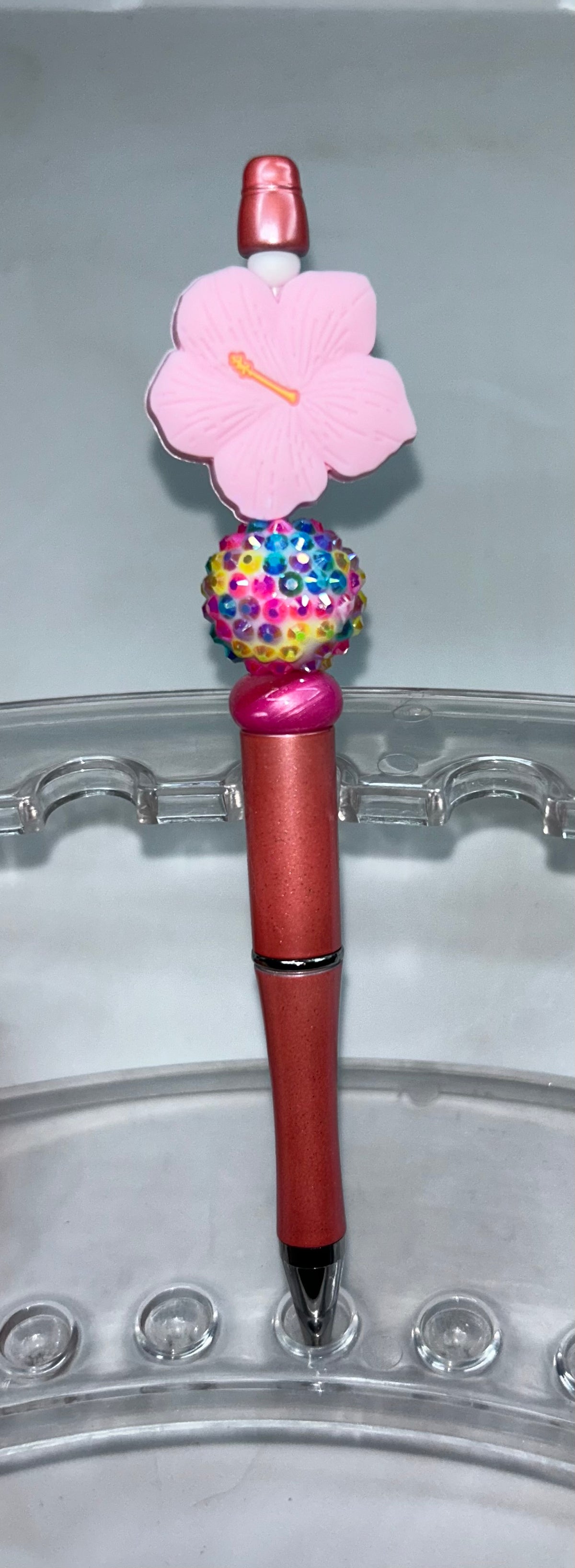 Pink Flower Peach Pen