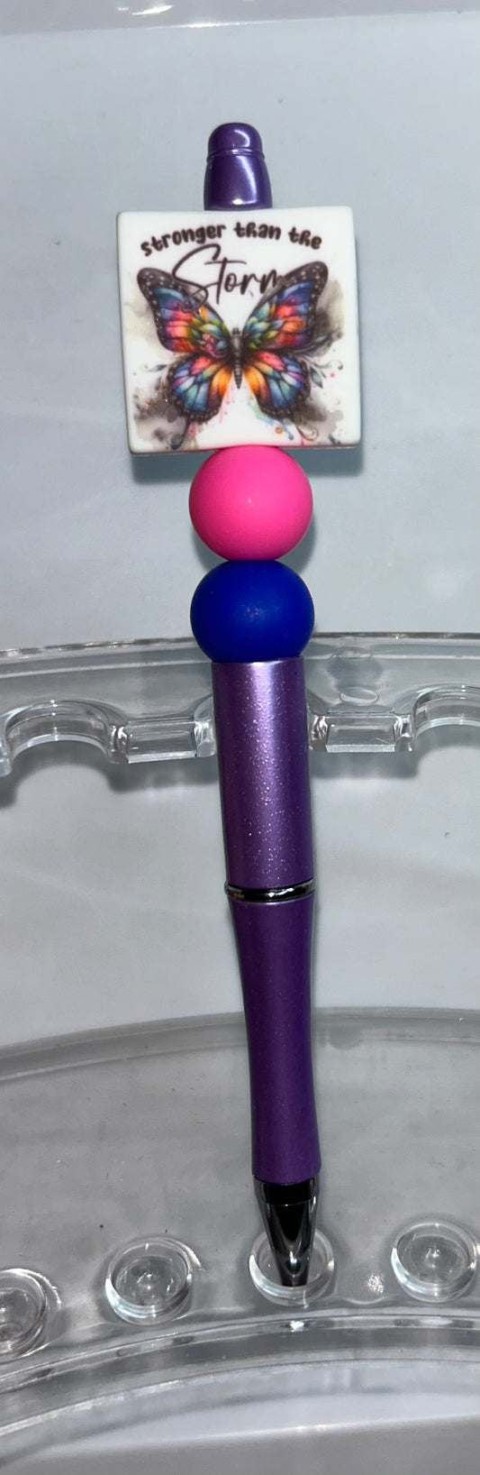 Stronger Than The Storm Butterfly Purple Pen