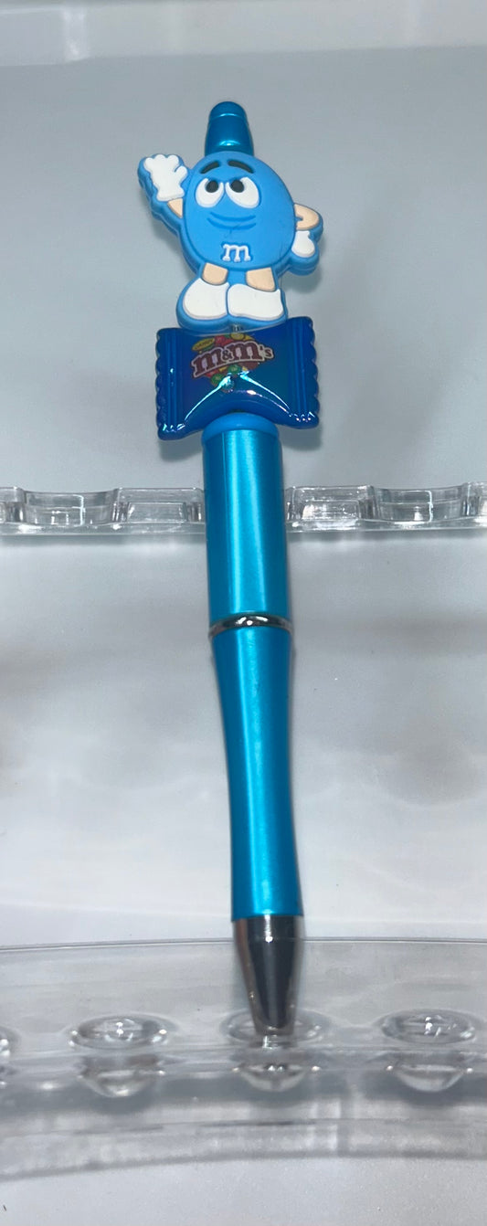Blue M&M Blue Pen
