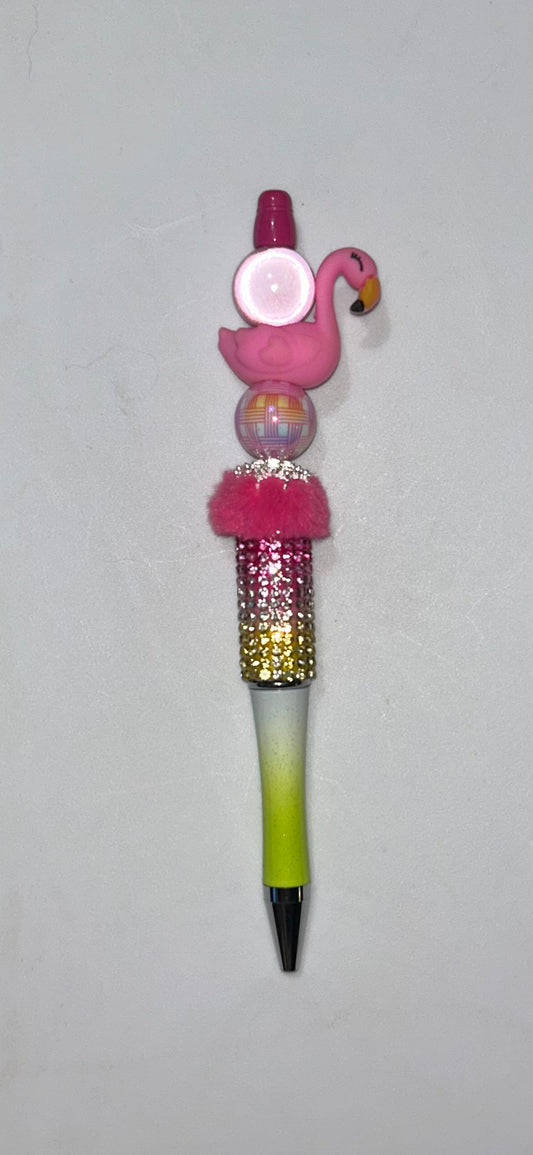 Flamingo Yellow Bling Pen