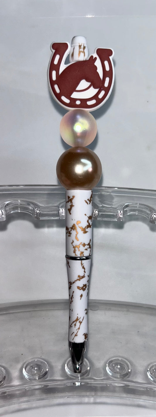 Horseshoe White Gold Splatter Pen