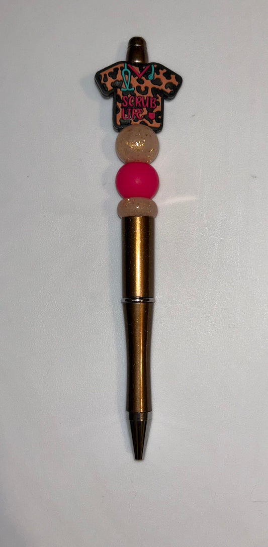 Scrub Life Leopard Scrub Brown Pen