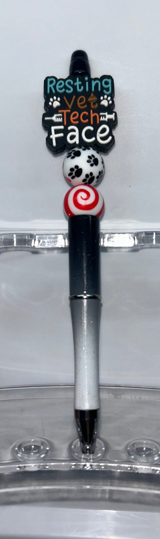Resting Vet Tech Face Black Ombre' Pen