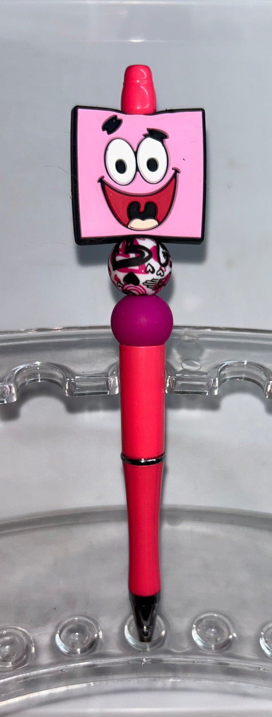 Patrick Square Fluorescent Pink Pen