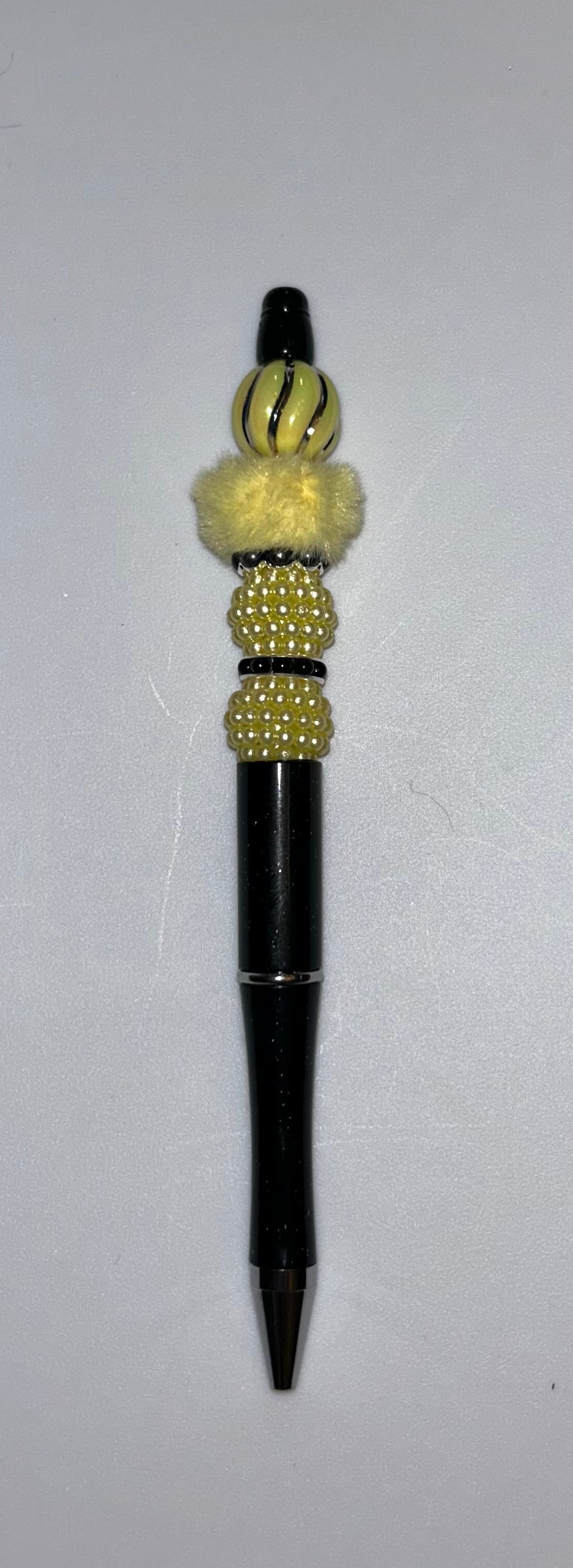 Yellow Beaded Black Pen