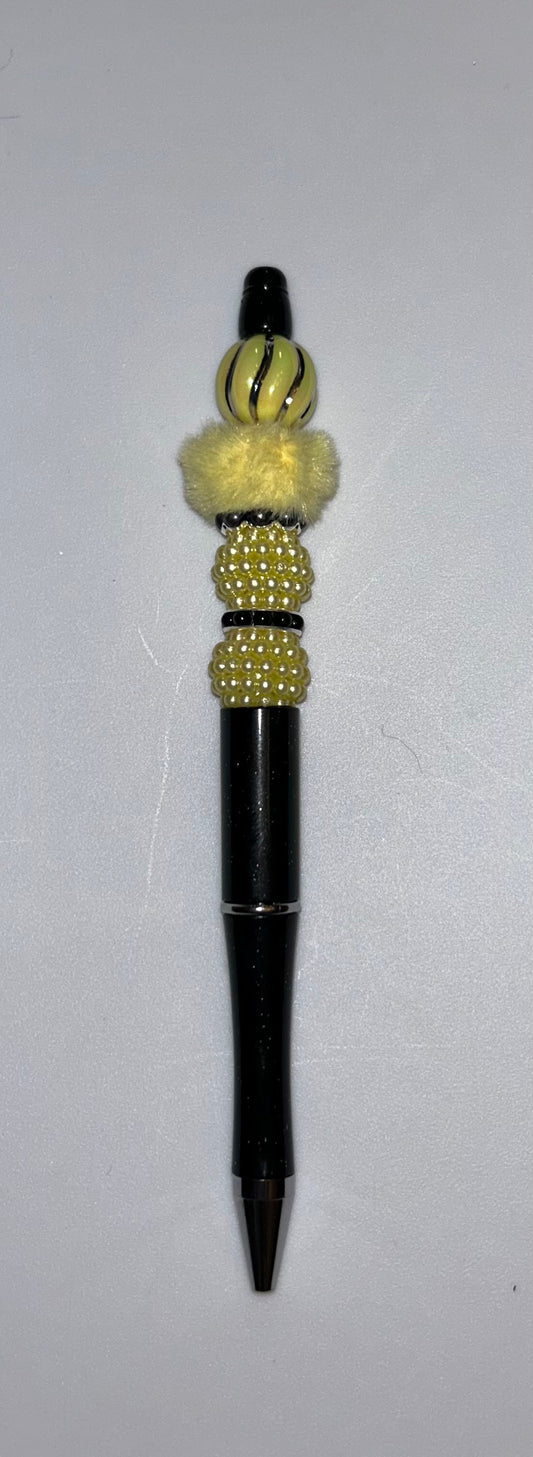 Yellow Beaded Black Pen