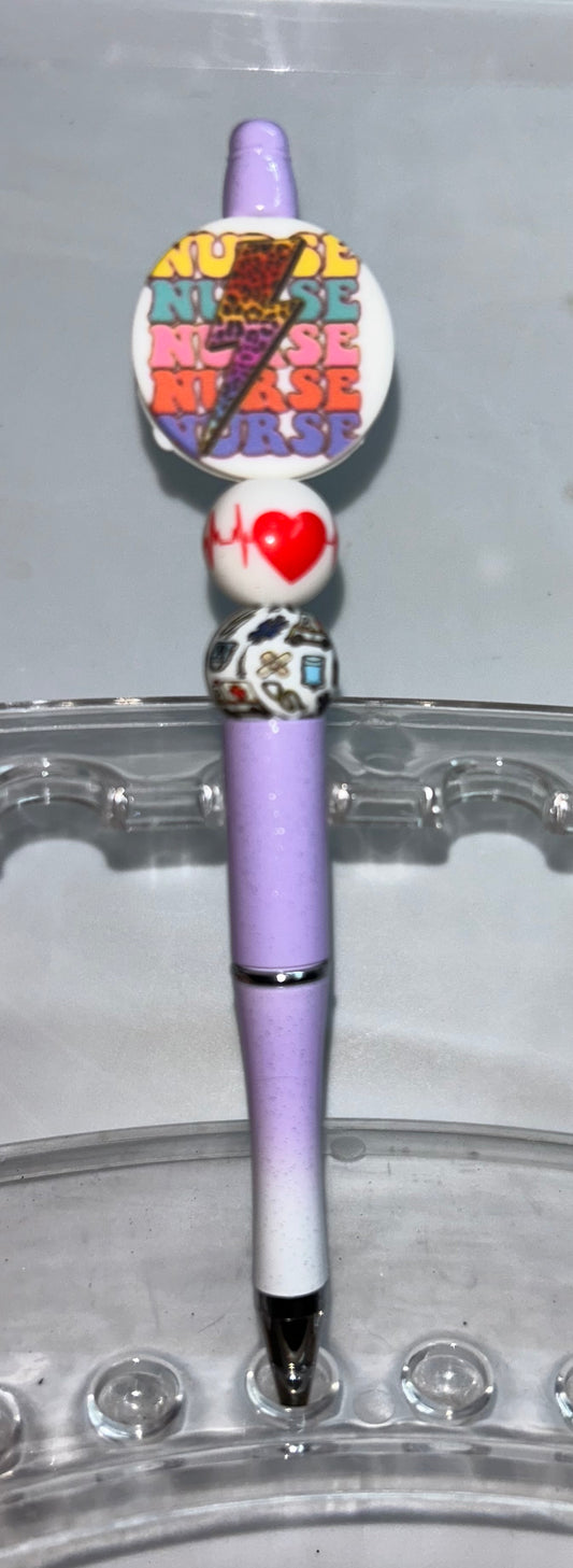 Nurse Lightning Bolt Purple Ombre' Pen