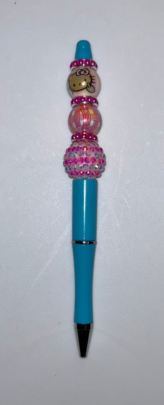 Hello Kitty Beaded Teal Pen