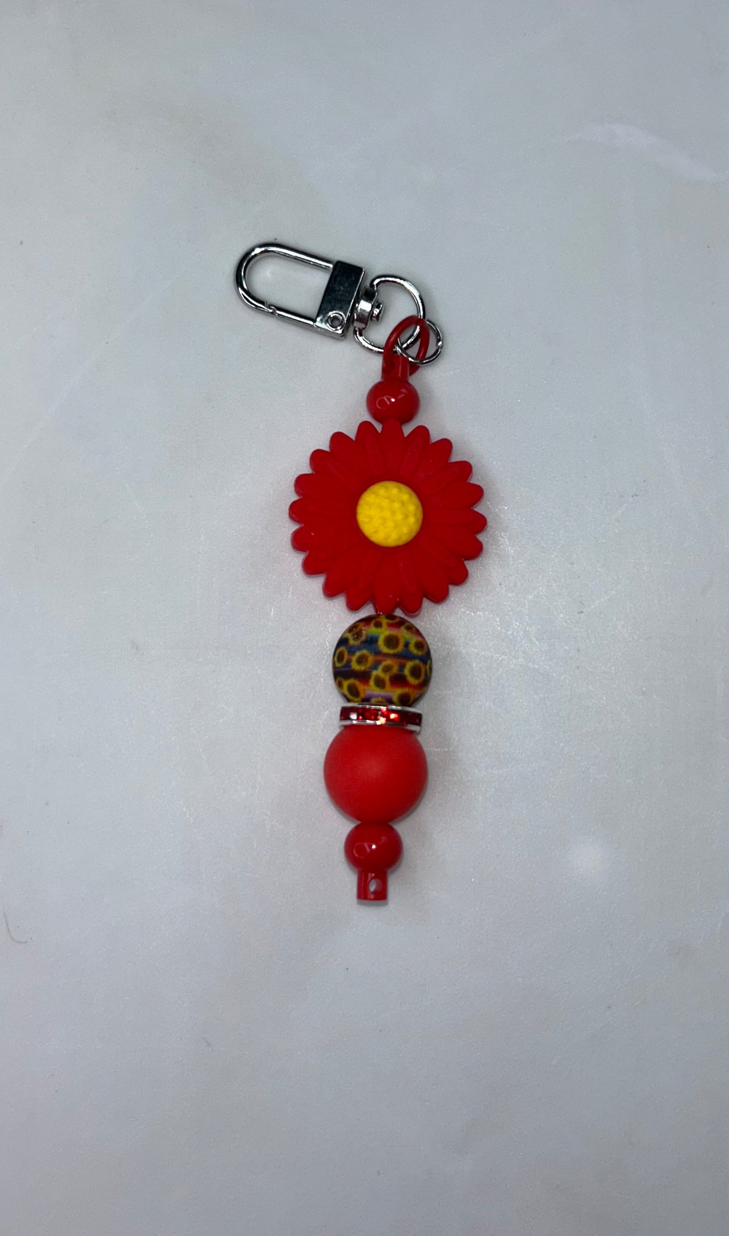 Red Flower Key Chain