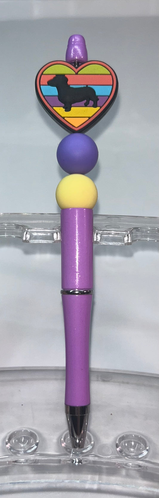 Dachshund Heart Purple Pen