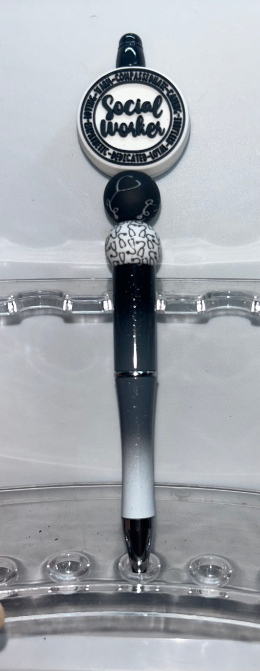 Social Worker Black Ombre' Pen