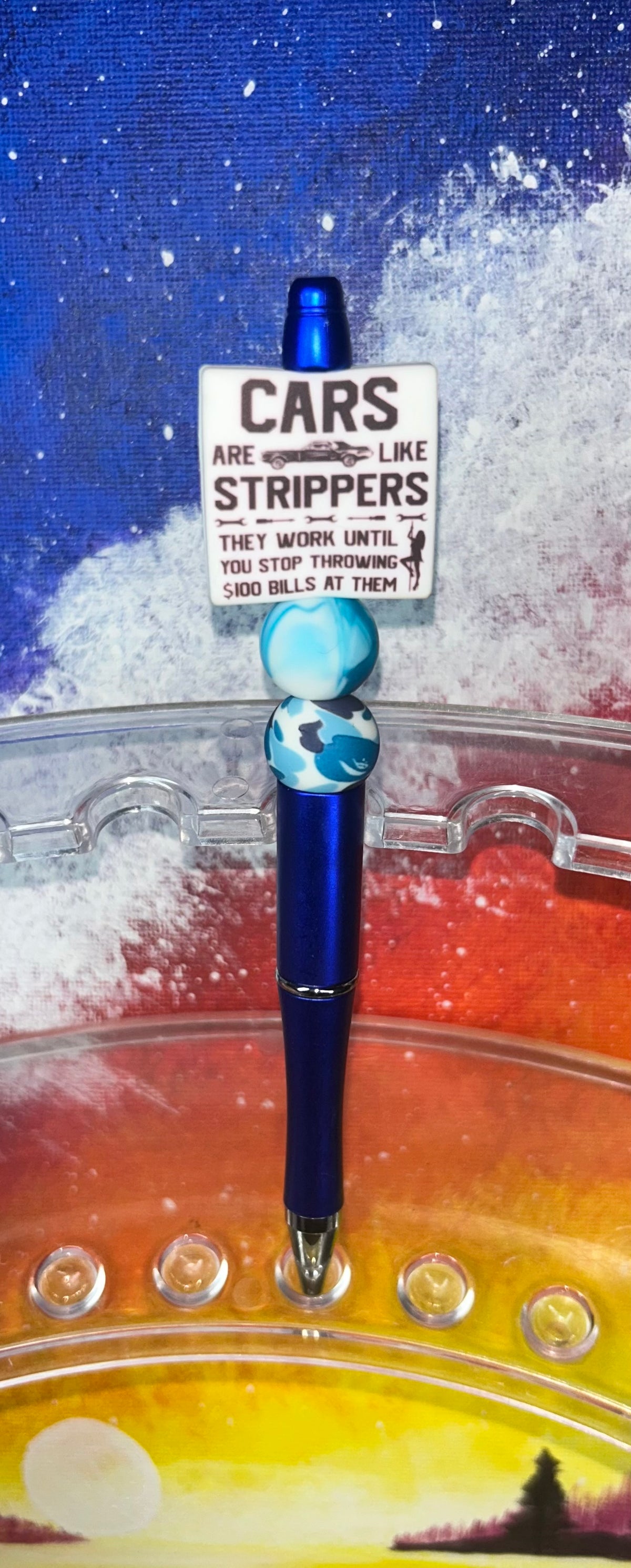 Cars Are Like Strippers Royal Blue Pen