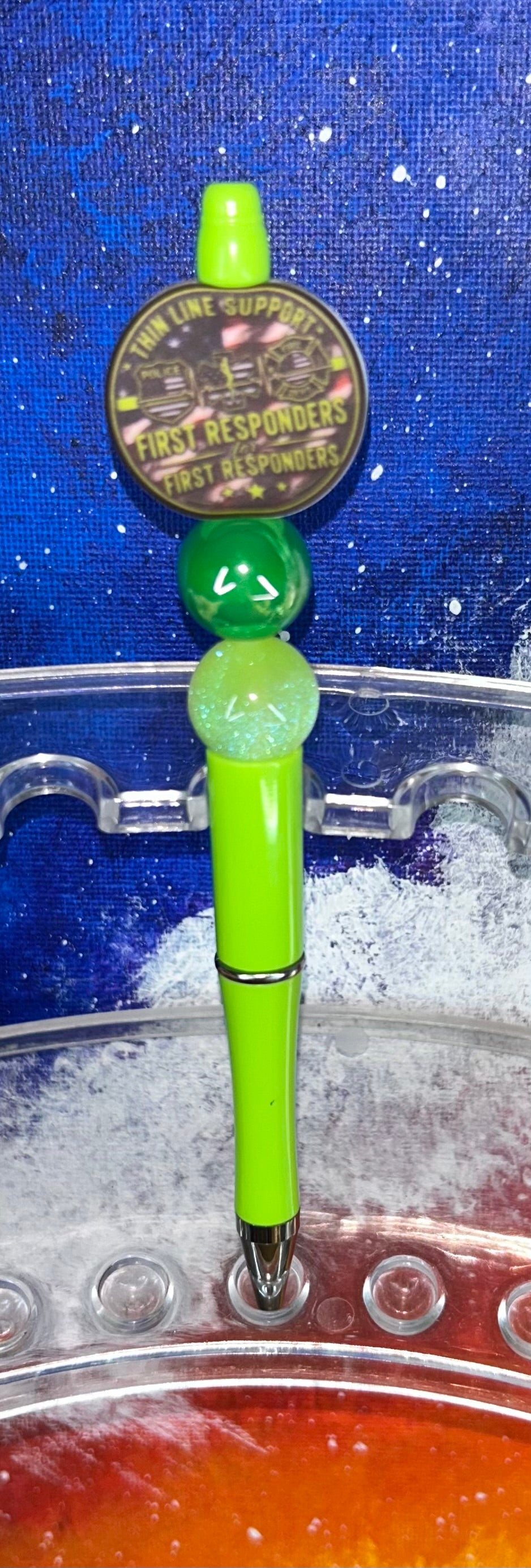 Thin Line Support Neon Green Pen
