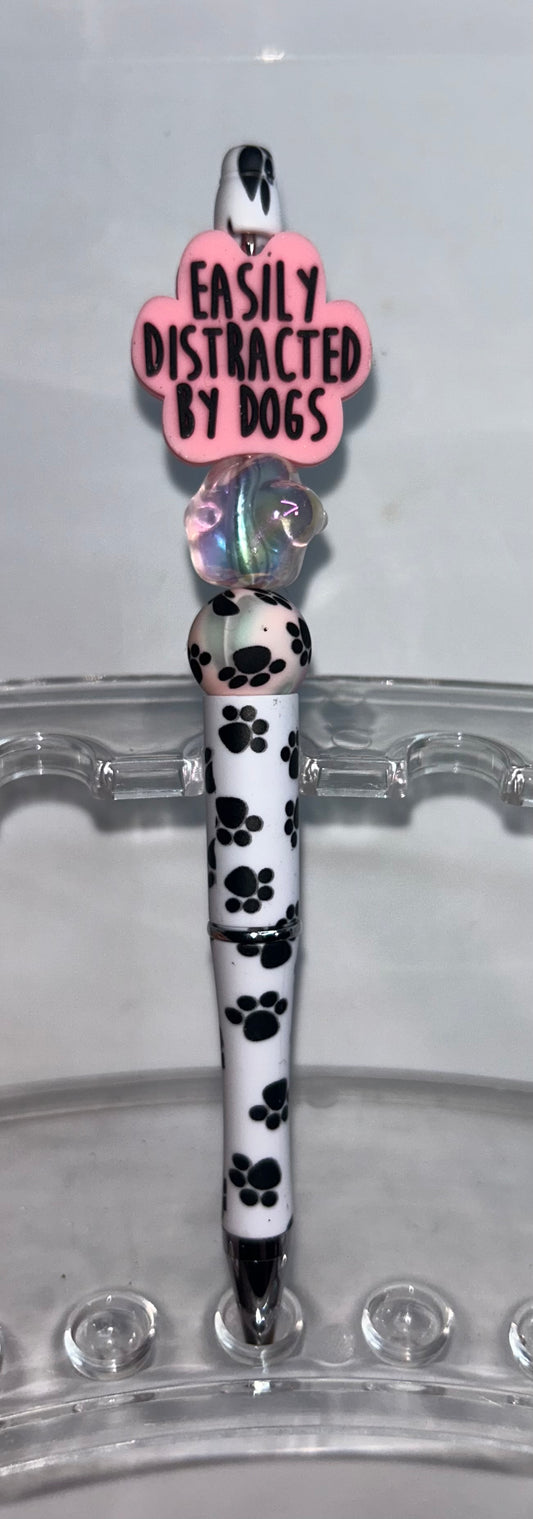 Easily Distracted By Dogs Paw Print Pen