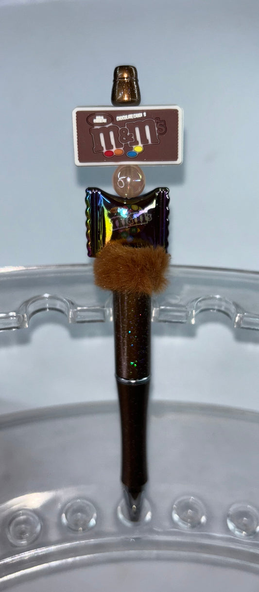 M & M Brown Glitter Pen