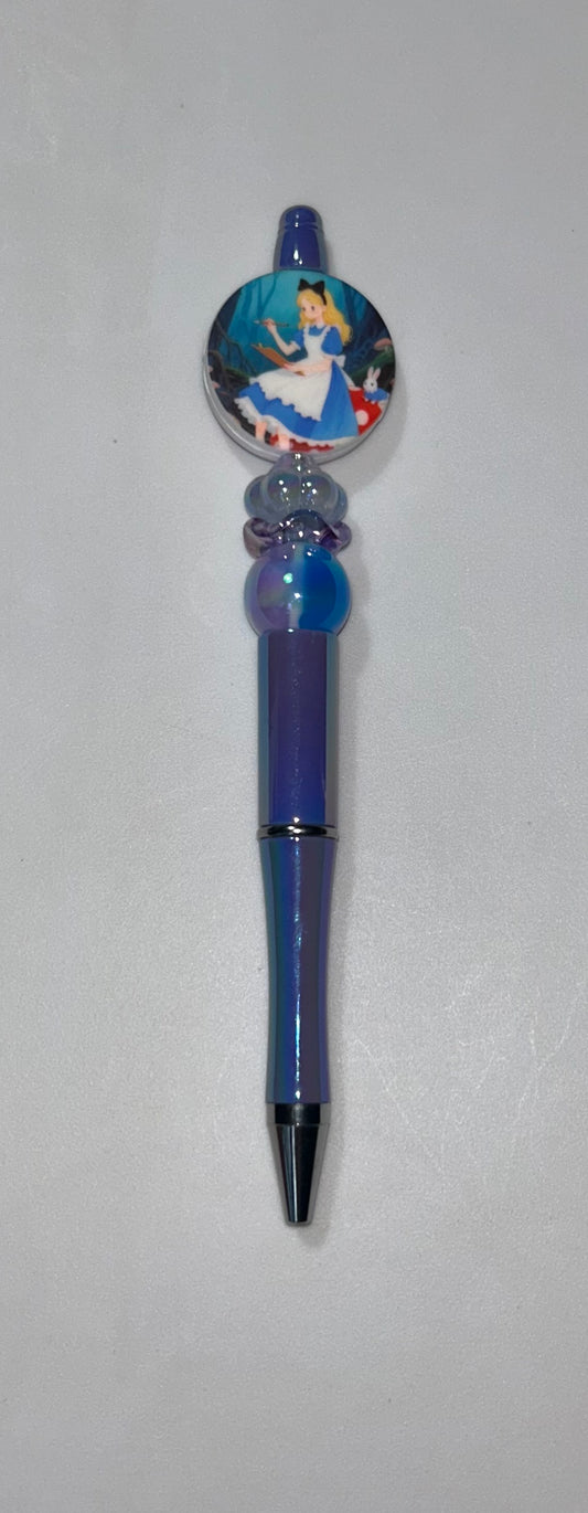 Cinderella Circle Shiny Purple Pen