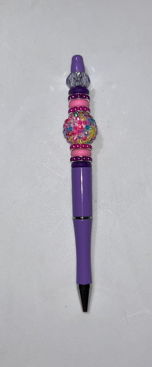 Purple Colorful Bead Pen