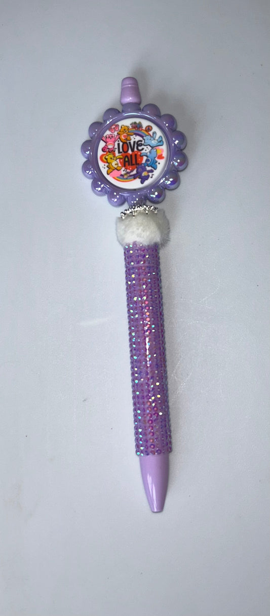 CareBears Round Purple Bling Pen
